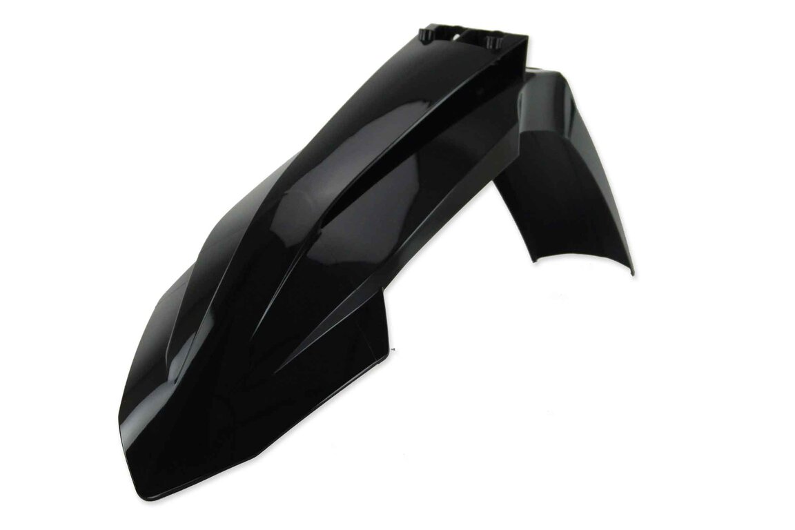 UFO Black Front Fender for KTM: EXC350F (2024-2026), EXC450F (2024-2025), EXC500F (2024-2027), SX125 (2023-2027), SX150 (2025-2027), SX250 (2023-2027), SX300 (2023-2027), SXF250 (2023-2027), SXF250FE (2022-2023), SXF350 (2023-2027), SXF450 (2023-2027), SXF450FE (202...and more
