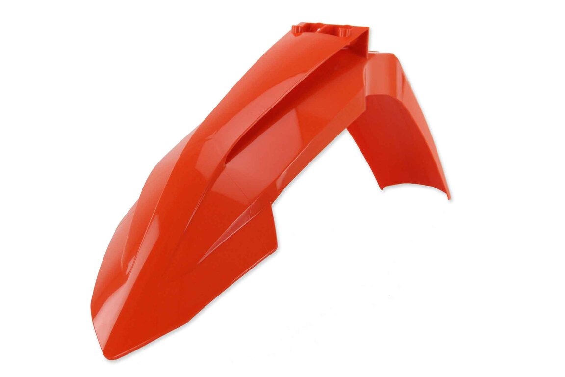 UFO Orange Front Fender for KTM: EXC350F (2024-2026), EXC450F (2024-2025), EXC500F (2024-2027), SX125 (2023-2027), SX150 (2025-2027), SX250 (2023-2027), SX300 (2023-2027), SXF250 (2023-2027), SXF250FE (2022-2023), SXF350 (2023-2027), SXF450 (2023-2027), SXF450FE (202...and more