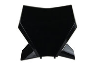 UFO Black Front Number Plate for KTM: SMR450 (2023-2025), SX125 (2023-2026), SX150 (2025-2026), SX250 (2023-2026), SX300 (2023-2026), SXF250 (2023-2026), SXF250FE (2022-2026), SXF350 (2023-2026), SXF450 (2023-2026), SXF450FE (2022-2026), XC125 (2023-2025), XC250 (2023-202...and more