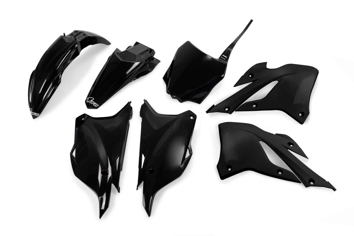 UFO Black Plastic Kit for Kawasaki: KX112 (2022-2025), KX85 (2022-2025)