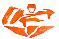 UFO Orange Plastic Kit for KTM: EXC125 (2020-2021), EXC150 (2020-2023), EXC250 (2020-2023), EXC250F (2020-2023), EXC300 (2020-2023), EXC350F (2020-2023), EXC450F (2020-2023), EXC500F (2020-2023), XCF350W (2020-2022), XCF450W (2023), XCF500W (2020-2022), XCW150 (2023...and more