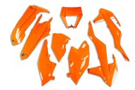 UFO Orange Plastic Kit for KTM: EXC250F (2017-2019), EXC300 (2017-2019), EXC350F (2017-2019), EXC450F (2017-2019), EXC500F (2017-2019), XCW150 (2017-2019), XCW250 (2017-2019), XCW300 (2017-2018), XCW300 TPI (2019)