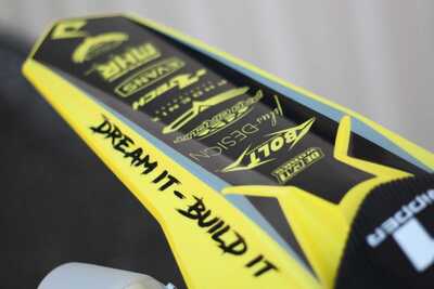 DeCal Works Deam It-Build It Edition MX Revival Suzuki RM and RMZ Yellow and Black Officially Licensed Dirt Bike Graphics