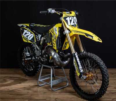 Suzuki RM250 Dirt Bike with Custom Made DeCal Works Graphics Designed by Nic Wright with Officially Licensed TZR Logos