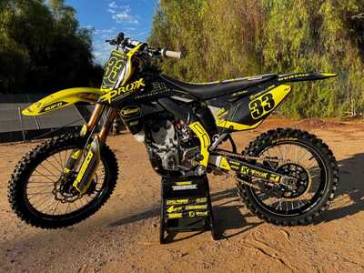 DeCal Works Custom Dirt Bike Decals Black with Yellow Officially Licensed Rekluse Clutch Logos