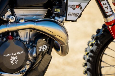 2023 KTM 350 XC-F with red and black dirt bike graphics with Officially Licensed Twisted Development Logo