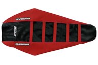 DeCal Works GG Red Black GG Red with GasGas logo Gripper Ribbed Seat Covers for GasGas: EC 450F (2024-2025), EC125 (2025), EC250 (2024-2025), EC250F (2025), EC300 (2024-2026), EC350F (2025), EC500F (2025), ES 350 (2024), ES 500 (2024), EW 500F (2024), EX250 (2024-2025), EX250F (2024-2025), EX300 (2024-2026), EX350F (2...and more