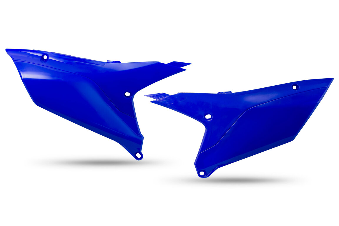 Polisport Blue Side Number Plates for Yamaha: YZ250F (2024-2026), YZ250FX (2025-2026), YZ450F (2023-2025), YZ450FX (2024-2026)