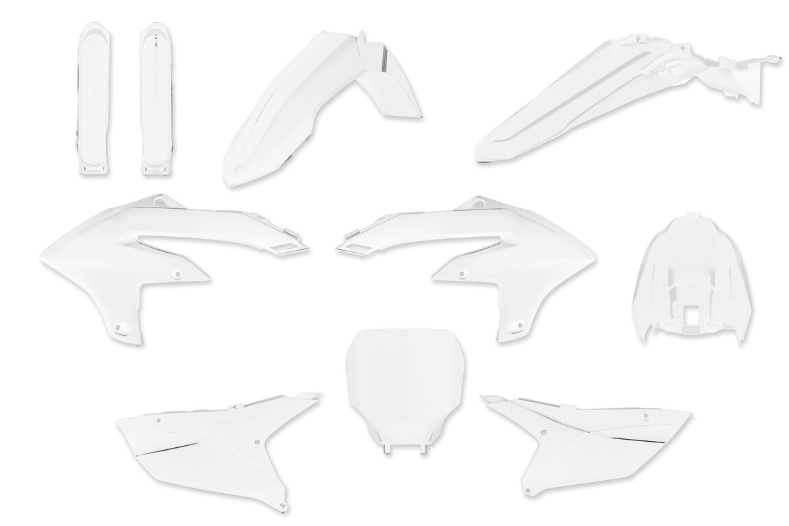 Polisport White w/ Forks Plastic Kit for Yamaha: YZ250F (2024-2026), YZ250FX (2025-2026), YZ450F (2023-2025), YZ450FX (2024-2026)