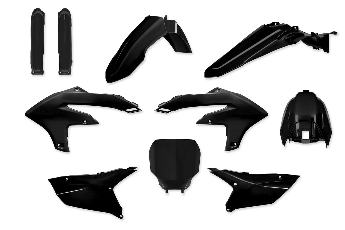 Polisport Black w/ Forks Plastic Kit for Yamaha: YZ250F (2024-2026), YZ250FX (2025-2026), YZ450F (2023-2025), YZ450FX (2024-2026)