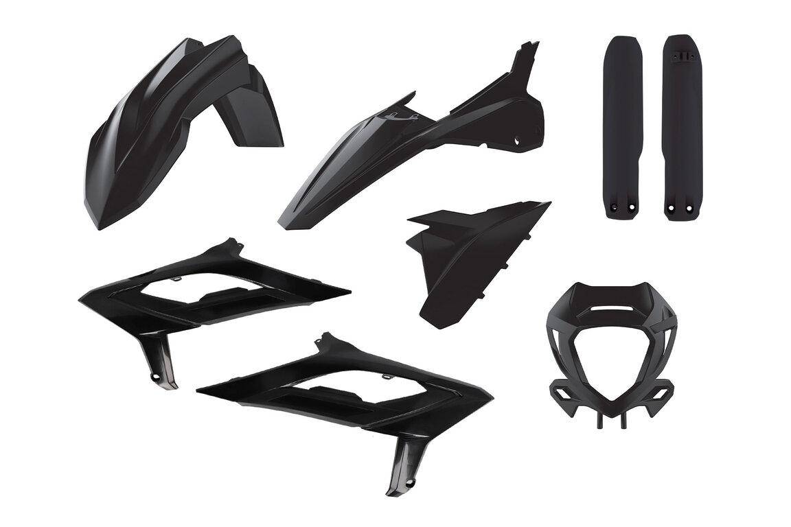 Polisport Black with Forks Plastic Kit for Beta: 125 RR (2023-2024), 125 RR Race Edition (2023-2024), 200 RR (2023-2024), 200 RR Race Edition (2023-2024), 250 RR (2023-2024), 250 RR Race Edition (2023-2024), 300 RR (2023-2024), 300 RR Race Edition (2023-2024), 350 RR (2023-2024), 3...and more