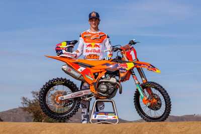 DeCal Works is a proud sponsor of the 2024 Red Bull KTM Factory Racing Teams Chase Sexton Side View