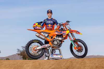 DeCal Works is a proud sponsor of the 2024 Red Bull KTM Factory Racing Teams Julien Beaumer Side View