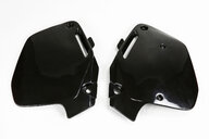 UFO Black Side Number Plates for Honda: CR125R (1991-1992), CR250R (1990-1991), CR500R (1991-2001)