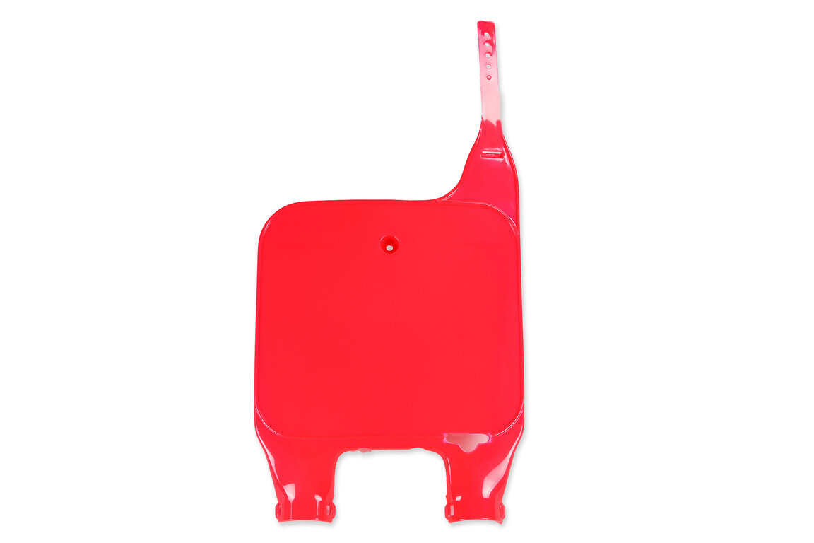 UFO Flo Tint Red 067 Front Number Plate for Honda: CR125R (1990-1994), CR250R (1990-1994), CR500R (1990-1994)