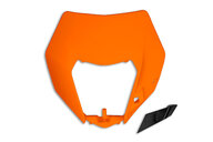 UFO Orange Front Number Plate Headlight Mask for KTM: EXC125 (2016), EXC200 (2016), EXC250 (2016), EXC250F (2014-2016), EXC300 (2014, 2016), EXC350F (2014-2016), EXC450 (2014-2016), EXC500 (2014-2016)