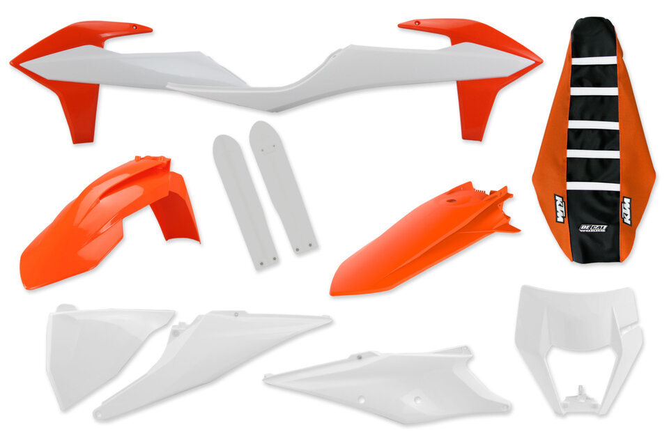 Mix & Match Plastic Kit With Lower Forks & Seat Cover 2020 KTM EXC125, 2021 KTM EXC125, 2020 KTM EXC150, 2021 KTM EXC150, 2022 KTM EXC150, 2023 KTM EXC150, 2020 KTM EXC250, 2021 KTM EXC250, 2022 KTM EXC250, 2023 KTM EXC250, 2020 KTM EXC250F, 2021 KTM EXC250F, 2022 KTM EXC250F, 2023 KTM EXC250...and more | DeCal Works