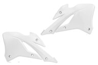 UFO White Radiator Shroud Set for Kawasaki: KX112 (2022-2026), KX85 (2022-2026)