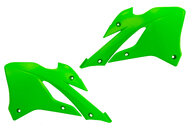 UFO Green Radiator Shroud Set for Kawasaki: KX112 (2022-2026), KX85 (2022-2026)