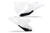 UFO White Side Number Plates with Airbox Cover for GasGas: EC250 (2021-2023), EC250F (2021-2023), EC300 (2021-2023), EC350F (2021-2023), EX250 (2022-2023), EX250F (2021-2023), EX300 (2021-2023), EX350F (2021-2023), EX450F (2021-2023), MC 125 (2021-2023), MC 250 (2022-2023), MC250F (2021-20...and more