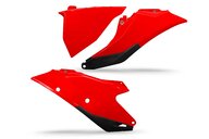 UFO Red Side Number Plates with Airbox Cover for GasGas: EC250 (2021-2023), EC250F (2021-2023), EC300 (2021-2023), EC350F (2021-2023), EX250 (2022-2023), EX250F (2021-2023), EX300 (2021-2023), EX350F (2021-2023), EX450F (2021-2023), MC 125 (2021-2023), MC 250 (2022-2023), MC250F (2021-20...and more