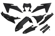 UFO Black w/ Forks Plastic Kit for KTM: EXC350F (2024-2025), EXC450F (2024-2025), EXC500F (2024-2025), XCF450W (2024-2025), XCW150 (2024-2025), XCW250 (2024-2025), XCW300 (2024-2025), XCW300 Factory Edition (2025), XW-F 350 (2024), XW-F 500 (2024)