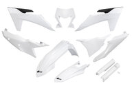 UFO White w/ Forks Plastic Kit for KTM: EXC350F (2024-2025), EXC450F (2024-2025), EXC500F (2024-2025), XCF450W (2024-2025), XCW150 (2024-2025), XCW250 (2024-2025), XCW300 (2024-2025), XCW300 Factory Edition (2025), XW-F 350 (2024), XW-F 500 (2024)