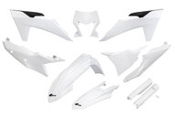 UFO White with Forks Plastic Kit for KTM: EXC350F (2024-2025), EXC450F (2024-2025), EXC500F (2024-2025), XCF450W (2024-2025), XCW150 (2024-2025), XCW250 (2024-2025), XCW300 (2024-2025), XCW300 Factory Edition (2025), XW-F 350 (2024), XW-F 500 (2024)