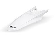 UFO White with Pins Rear Fender for KTM: EXC350F (2024-2026), EXC450F (2024-2025), EXC500F (2024-2027), XCF450W (2024-2027), XCW150 (2024-2027), XCW250 (2024-2027), XCW300 (2024-2027), XCW300 Factory Edition (2025), XCW300 Hard Enduro (2026), XW-F 350 (2024), XW-F 500 (2024)