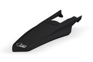 UFO Black with Pins Rear Fender for KTM: EXC350F (2024-2026), EXC450F (2024-2025), EXC500F (2024-2027), XCF450W (2024-2027), XCW150 (2024-2027), XCW250 (2024-2027), XCW300 (2024-2027), XCW300 Factory Edition (2025), XCW300 Hard Enduro (2026), XW-F 350 (2024), XW-F 500 (2024)