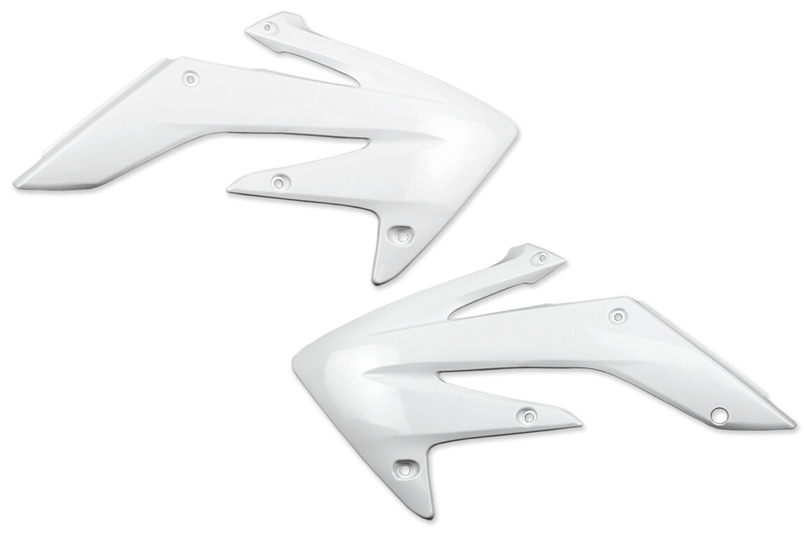 UFO White Radiator Shroud Set for Honda: CRF250R (2004-2009), CRF250X (2004-2017)