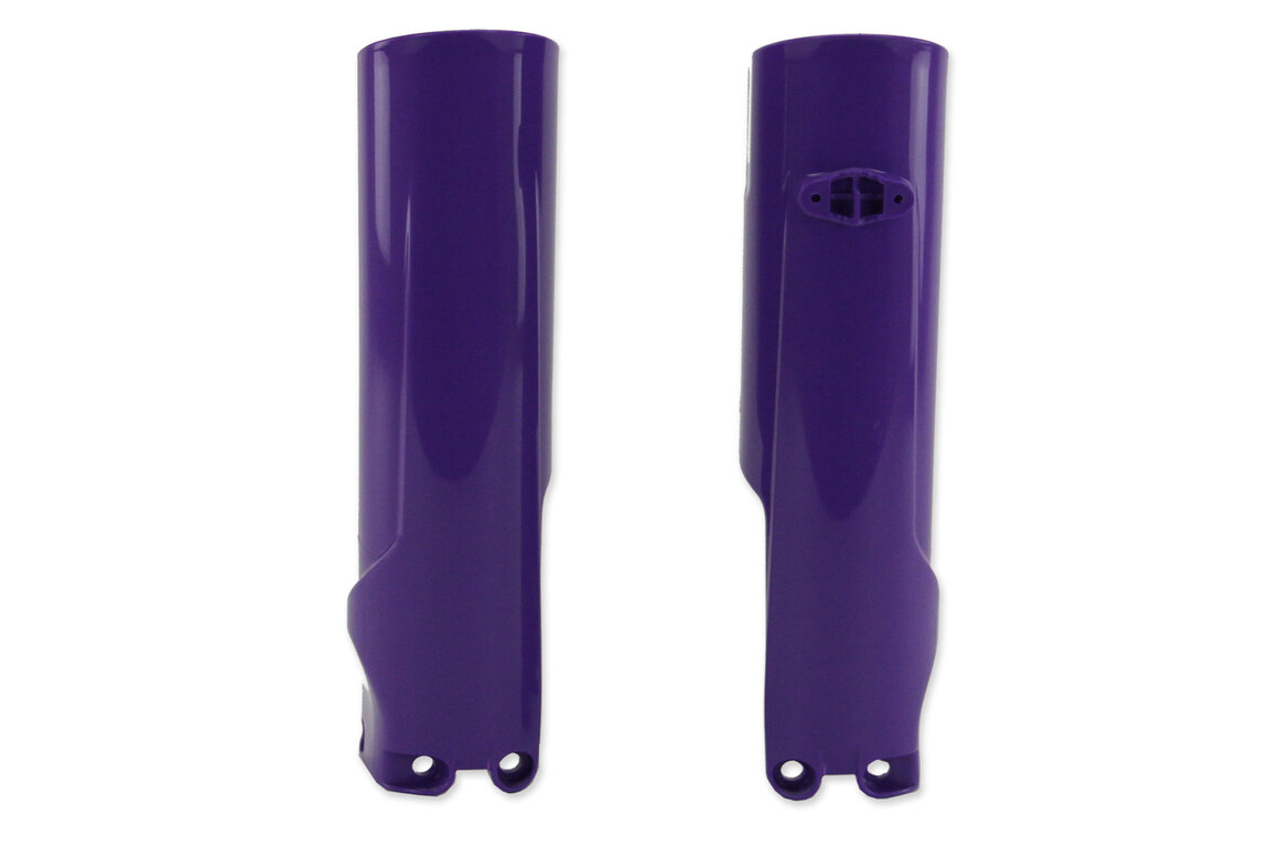 UFO Purple Lower Fork Guards for Husqvarna: FC250 (2023-2027), FC250 Factory Edition (2025-2026), FC250 Rockstar Edition (2022-2024), FC350 (2023-2027), FC350 Heritage (2023, 2025), FC450 (2023-2027), FC450 Factory Edition (2025-2026), FC450 Rockstar Edition (2022-2024), ...and more