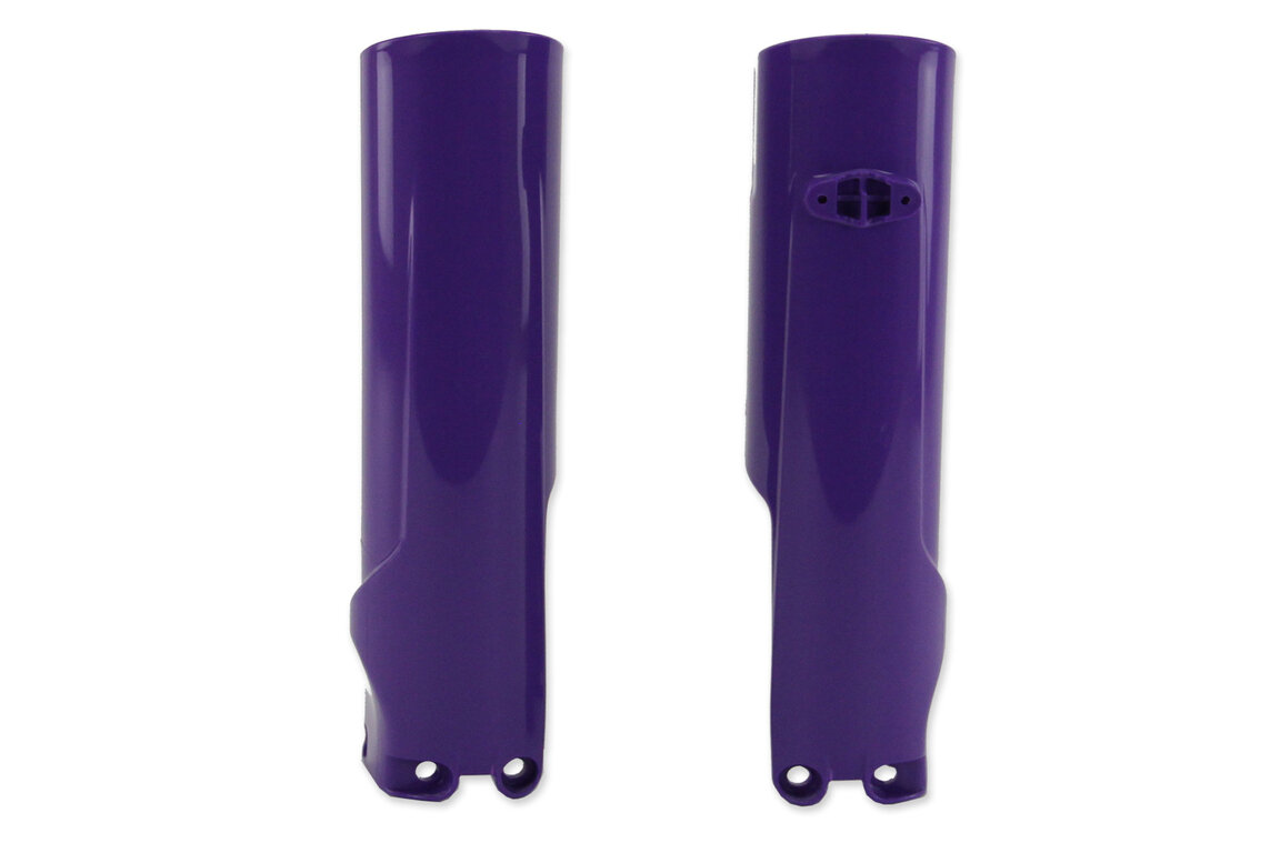 UFO Purple Lower Fork Guards for KTM: EXC350F (2024-2026), EXC450F (2024-2025), EXC500F (2024-2026), SX125 (2023-2026), SX150 (2025-2026), SX250 (2023-2026), SX300 (2023-2026), SXF250 (2023-2026), SXF250FE (2022-2025), SXF350 (2023-2026), SXF450 (2023-2026), SXF450FE (202...and more