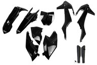 UFO Black w/ Forks Plastic Kit for KTM: EXC300 (2017-2018), SX125 (2016-2018), SX150 (2016-2018), SX250 (2017-2018), SXF250 (2016-2018), SXF250FE (2015-2017), SXF350 (2016-2018), SXF450 (2016-2018), SXF450FE (2015-2016), XC250 (2017-2018), XC300 (2018), XCF250 (2016-2018), ...and more