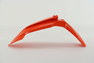 UFO Orange Front Fender replacement plastics for 22-27 KTM EXCF, SX, SXF, XC, XCF, XCW, XW dirt bikes 360 view