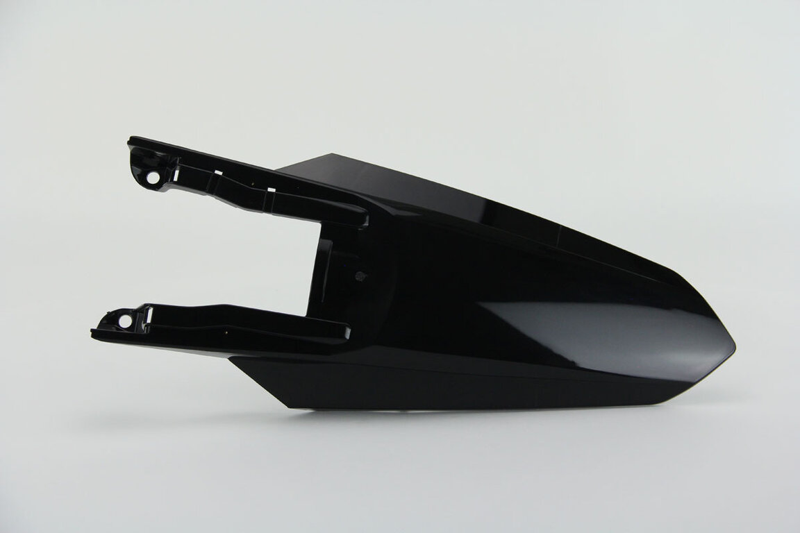 UFO Black Rear Fender replacement plastics for 22-27 KTM SMR, SX, SXF, XC, XCF dirt bikes 360 view