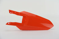 UFO Orange Rear Fender replacement plastics for 22-27 KTM SMR, SX, SXF, XC, XCF dirt bikes 360 view