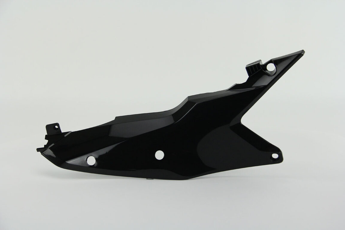 Right Side UFO Black Side Number Plates with Airbox Cover replacement plastics for 22-27 KTM EXCF, SMR, SX, SXF, XC, XCF, XCW, XW dirt bikes.