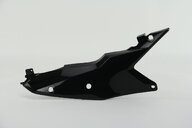 Right Side UFO Black Side Number Plates with Airbox Cover replacement plastics for 22-27 KTM EXCF, SMR, SX, SXF, XC, XCF, XCW, XW dirt bikes.
