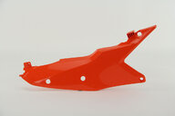 Right Side UFO Orange Side Number Plates with Airbox Cover replacement plastics for 22-26 KTM EXCF, SMR, SX, SXF, XC, XCF, XCW, XW dirt bikes.