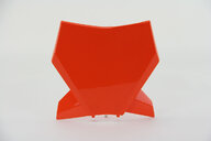 UFO Orange Front Number Plate replacement plastics for 22-26 KTM SMR, SX, SXF, XC, XCF dirt bikes 360 view