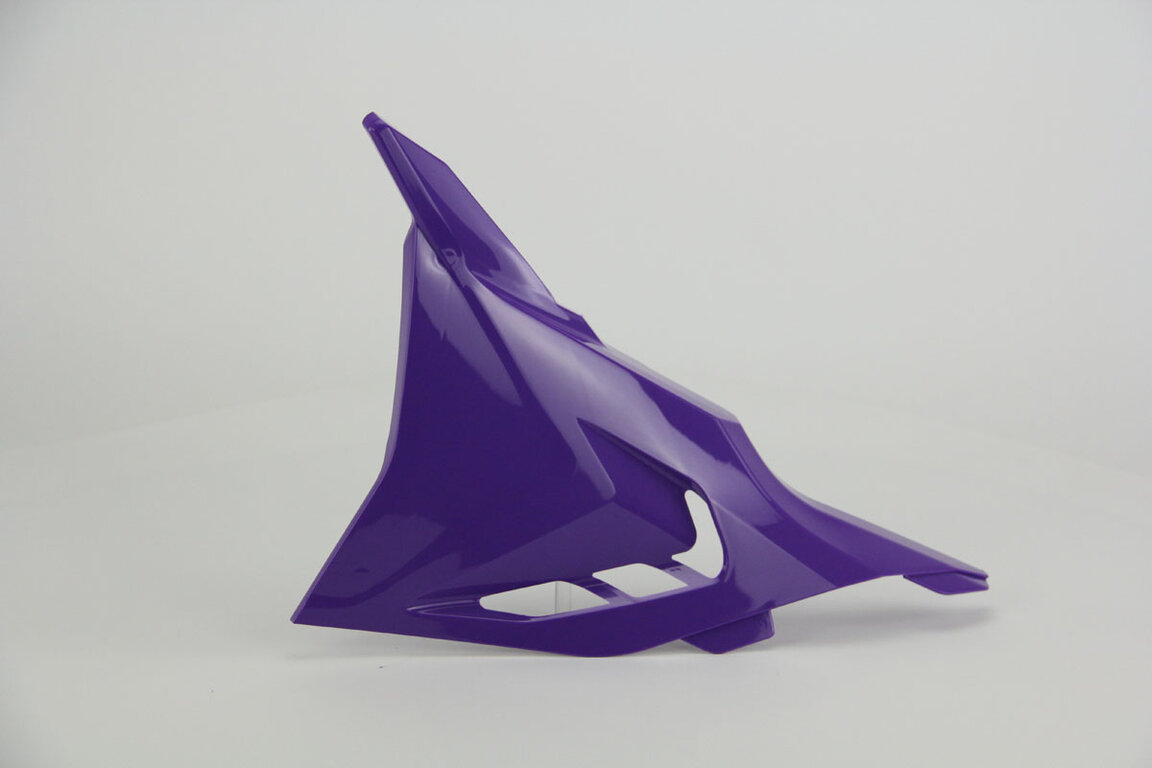 UFO Purple w/ Vented and Non-Vented airbox covers Side Number Plates with Airbox Cover replacement plastics for 22-26 KTM SXF dirt bikes 360 view