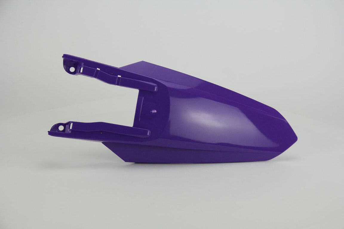 UFO Purple Rear Fender replacement plastics for 22-27 KTM SMR, SX, SXF, XC, XCF dirt bikes 360 view