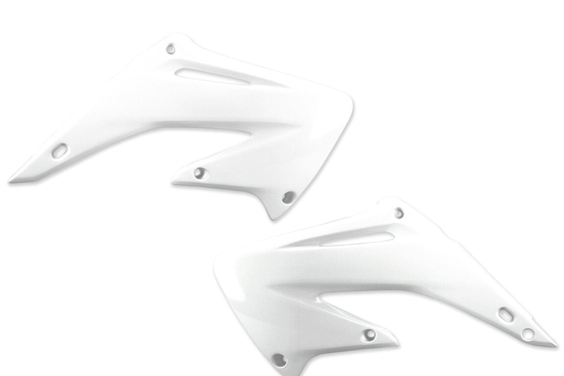 UFO White Radiator Shroud Set for Honda: CR125R (2002-2007), CR250R (2002-2007)