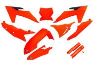 UFO Neon Orange Vented w/Forks Plastic Kit for KTM: SX125 (2023-2024), SX250 (2023-2024), SX300 (2023-2024), SXF250 (2023-2024), SXF250FE (2022-2023), SXF350 (2023-2024), SXF450 (2023-2024), SXF450FE (2022-2023), XC125 (2023-2024), XC250 (2023-2024), XC300 (2023-2024), XCF250 (2023-202...and more