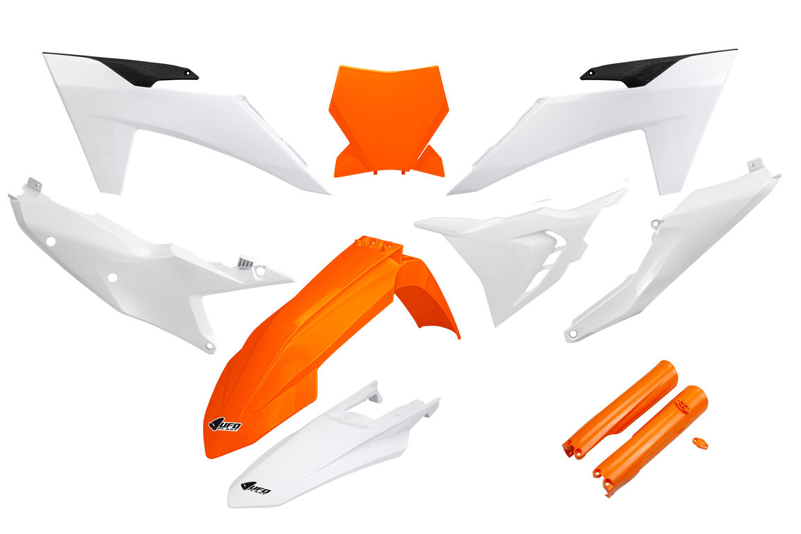 UFO OEM 22 Color Vented w/Forks Plastic Kit for KTM: SX125 (2023-2024), SX250 (2023-2024), SX300 (2023-2024), SXF250 (2023-2024), SXF250FE (2022-2023), SXF350 (2023-2024), SXF450 (2023-2024), SXF450FE (2022-2023), XC125 (2023-2024), XC250 (2023-2024), XC300 (2023-2024), XCF250 (2023-202...and more