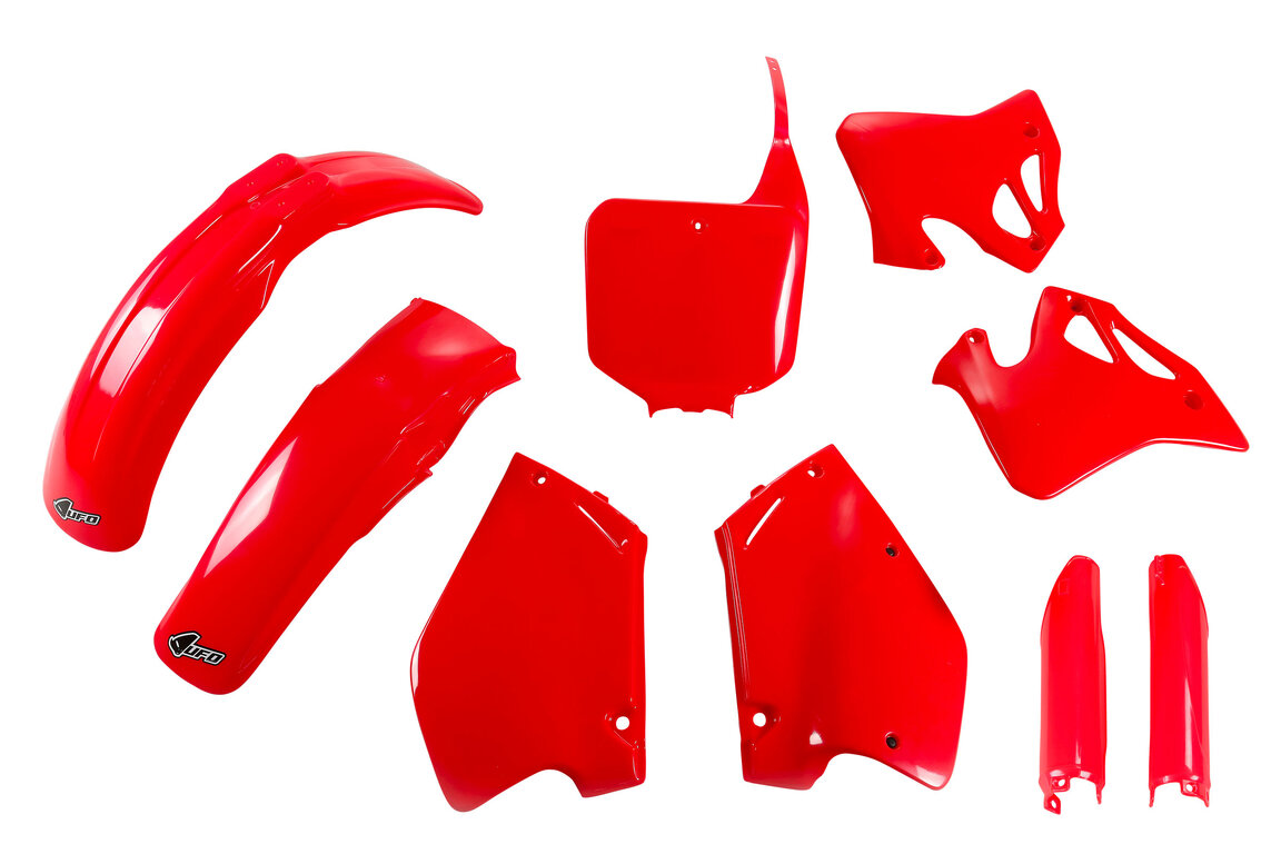 UFO Red w/ Lower Forks Plastic Kit for Honda: CR125R (1995-1997), CR250R (1995-1996)