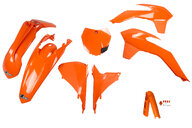 UFO Orange with Forks Plastic Kit for KTM: SX125 (2013-2014), SX150 (2013-2014), SX250 (2013-2014), SXF250 (2013-2014), SXF350 (2013-2014), SXF450 (2013-2014), SXF450FE (2012-2014), XC150 (2013-2014), XC250 (2013-2014), XCF250 (2013-2014), XCF350 (2013-2014), XCF450 (2013-2014)