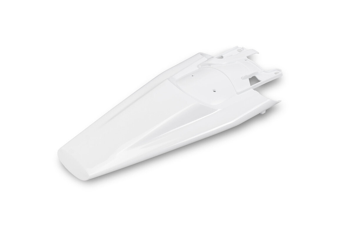 UFO White Rear Fender for Husqvarna: FC250 (2023-2025), FC250 Factory Edition (2025-2026), FC250 Rockstar Edition (2022-2024), FC350 (2023-2025), FC350 Heritage (2023, 2025), FC450 (2023-2025), FC450 Factory Edition (2025-2026), FC450 Rockstar Edition (2022-2024), ...and more