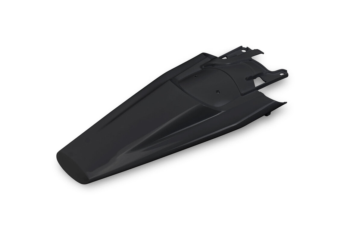 UFO Black Rear Fender for Husqvarna: FC250 (2023-2027), FC250 Factory Edition (2025-2026), FC250 Rockstar Edition (2022-2024), FC350 (2023-2027), FC350 Heritage (2023, 2025), FC450 (2023-2027), FC450 Factory Edition (2025-2026), FC450 Rockstar Edition (2022-2024), ...and more